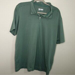 Columbia green striped athletic polo shirt